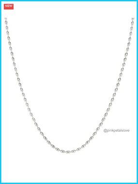 925 Sterling Silver Oval Rice Bead Strand Chain Necklace for Women Made in Italy